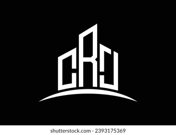 Letra CRJ edificio modelo de diseño de logotipo de monograma vectorial. Construyendo el logotipo de Shape CRJ.