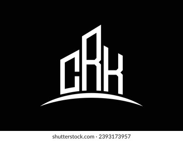 Letter CRK building vector monogram logo design template. Building Shape CRK logo.