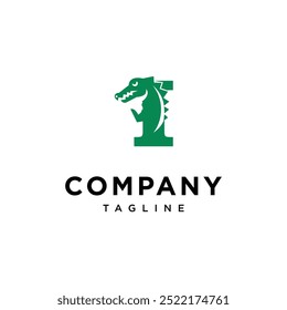 Letter I Crocodile logo icoon vector