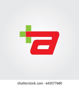 Letter a cross plus logo icon design template elements.
