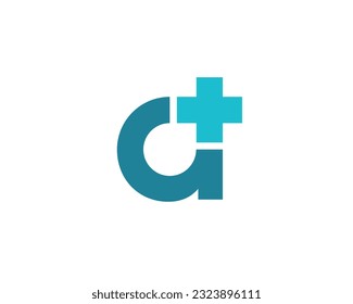 Letter A cross plus medical logo icon design template elements