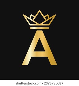 Letter A Crown Logo. Crown Logo for Beauty, Fashion, Star, Elegant, Luxury Sign