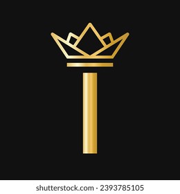 Letter I Crown Logo. Crown Logo for Beauty, Fashion, Star, Elegant, Luxury Sign