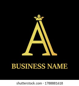 Letra una ilustración de plantilla de diseño de logotipo de la corona. adecuado para la moda, marca, reino, corona, identidad