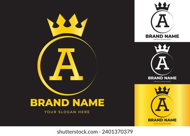 Letter A crown Logo Design Vorlage . geeignet für Mode, Marke, Königreich, Krone, König, Königin.