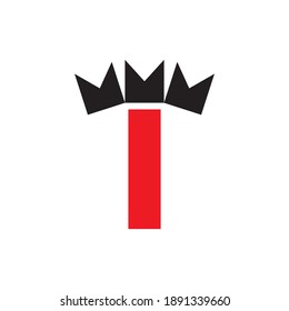 Letra con vector de diseño de logotipo de la corona
