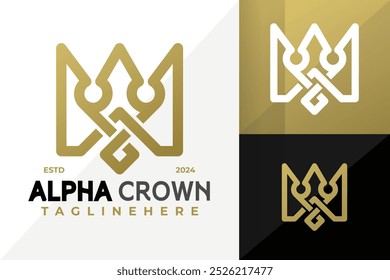 Letter A Crown Logo Icon Vector Design. Creative simple logos designs illustration
