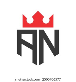 Letter AN Crown Logo. Crown on Letter AN Logo Design Template