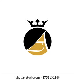 letter A crown logo vector