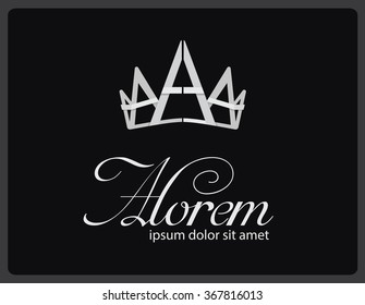 Letter A Crown Logo,vector design
