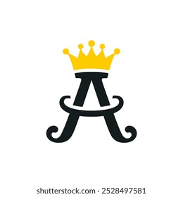 letter A with crown luxury logo vector illustration template design