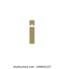 letter I with a crown in negative space