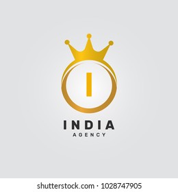 Letter I Crown Ring Diamond Jewelry Accessories Logo Vector Icon