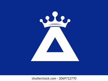 Letra A con diseño de forma de corona