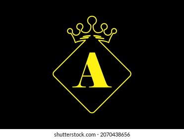 Letra A con diseño de forma de corona