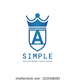 Letter A crown team logo