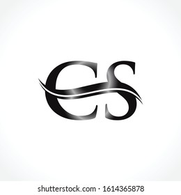 Letter CS Black Logo Design With White Background. Initial CS Logo Template