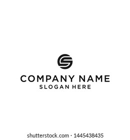 letter cs circle logo design vector illustration template