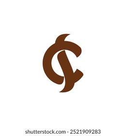 letter cs coffee bean smoke simple logo vector 