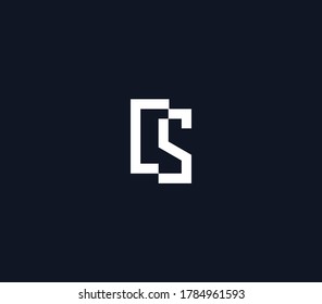 letter CS geometric logo design template 