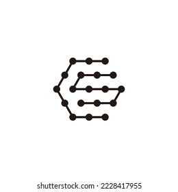 Letra CS hexagón, moléculas símbolo geométrico simple vector de logotipo
