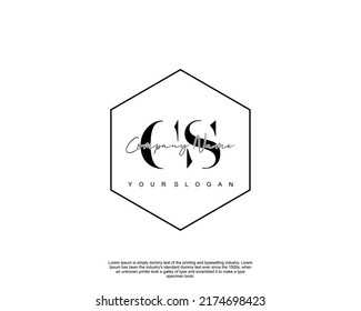 Letter CS Initial handwriting logo with signature and hand drawn style.