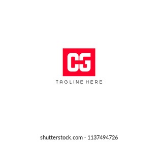 Letter CS Isolated Red Square Shape Logo