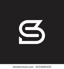 letter cs linked loop line logo vector 