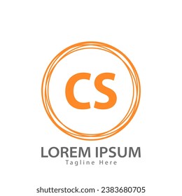 letter CS logo. C S. CS logo design vector illustration for creative company, business, industry