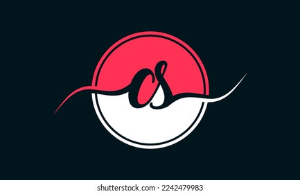 Letter CS logo with circle shape vector illustration.