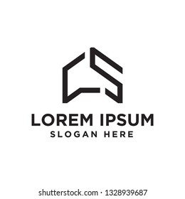 letter cs logo design template