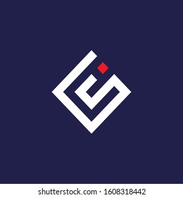 Letter CS IS logo design template elements 