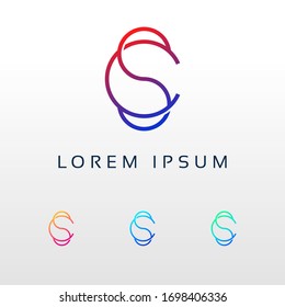 Letter CS Logo Design vector sign. symbol icon. logotype. design template. Elegant corporate identity, Colorful