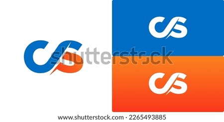 letter CS logo gradient blue orange vector Stock fotó © 