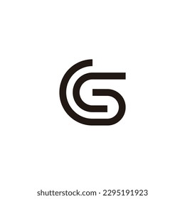 letter cs motion geometric line logo vector 