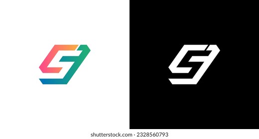 logotipo de espacio negativo de la letra CS, Monograma CS, logotipo CS inicial, logotipo CS, icono, vector
