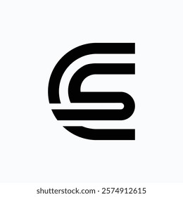 Letter Cs overlap line art creative initial monogram logo
