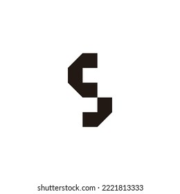 Letra cs sc c s símbolo geométrico cuadrado simple vector logo