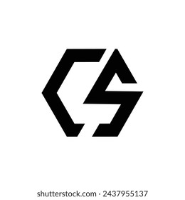 Letter CS or SC hexagon shape creative polygon monogram business logo