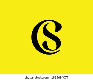 plantilla vectorial de diseño de logotipo cs y sc