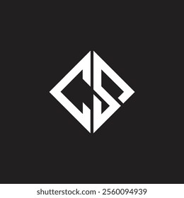 Letter CS or SC logo initial unique and stylish logo design concept, vector art icon monogram and white color on black background.
