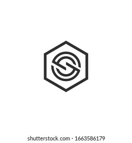 Letra CS, vector de plantillas de logotipo SC