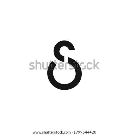 Letter CS SC simple line logo design concept. Vector illustration