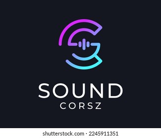 Letter CS SC Sound Music Audio Voice Equalizer Volume Waveform Frequency Colorful Vector Logo Design