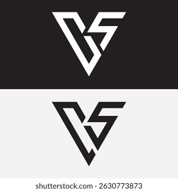 letter Cs or Sc triangle unique simple logo