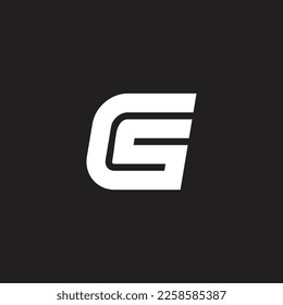letter cs simple geometric stripes line logo vector 
