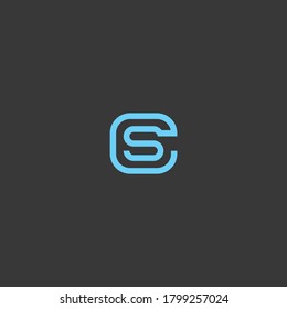 letter C+S CS simple line art minimalist logo design