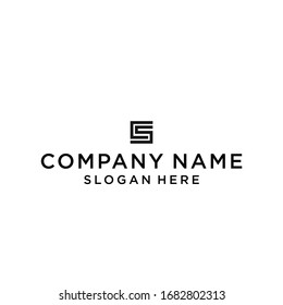letter cs square logo design vector illustration template