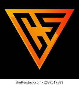 Diseño de logotipo de triángulo de carta CS
