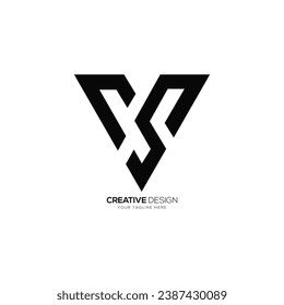 Letra Cs forma triangular creativo concepto de logotipo de monograma abstracto